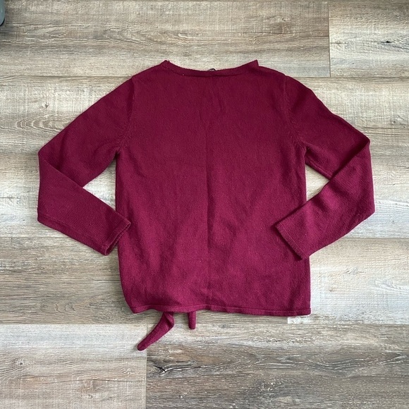 Pure Jill XS Maroon Front Knot Wool Blend Sweater - Picture 4 of 8